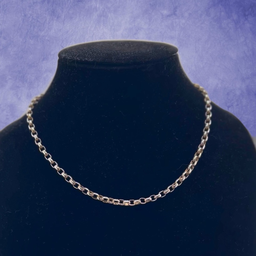 Polished 925 Sterling Belcher Rolo Link Unisex Chain - Picture 3 of 6